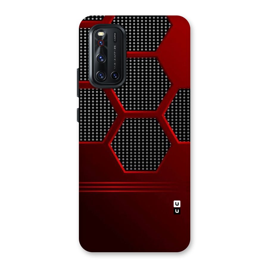 Red Black Hexagons Back Case for Vivo V19