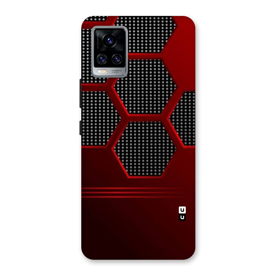 Red Black Hexagons Back Case for Vivo V20 Pro