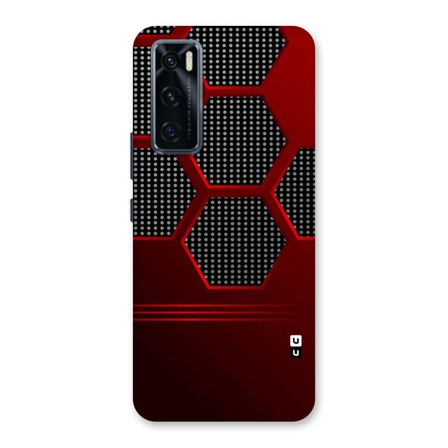 Red Black Hexagons Back Case for Vivo V20 SE