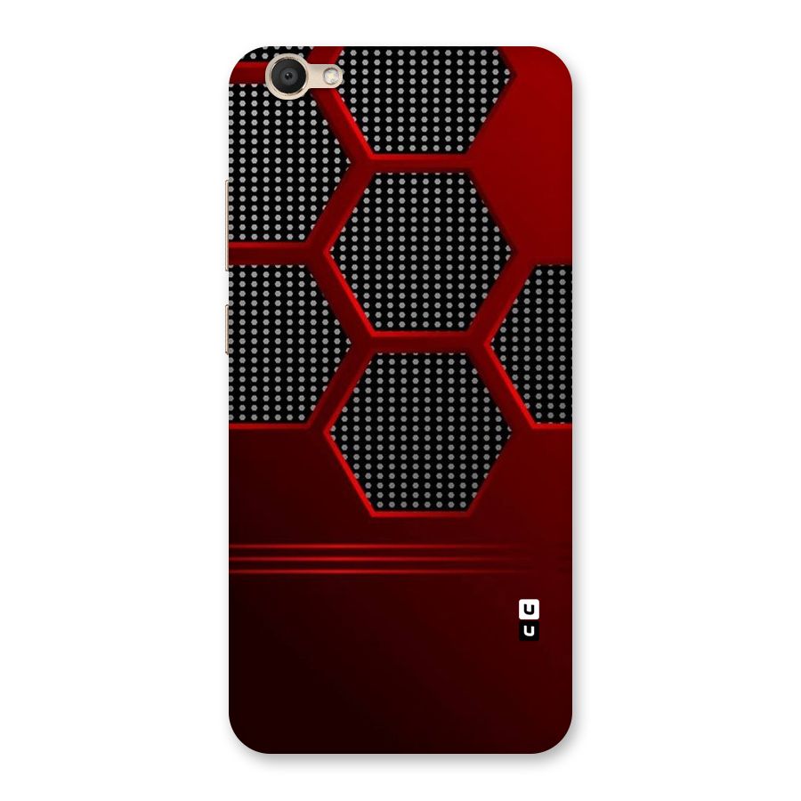 Red Black Hexagons Back Case for Vivo V5s