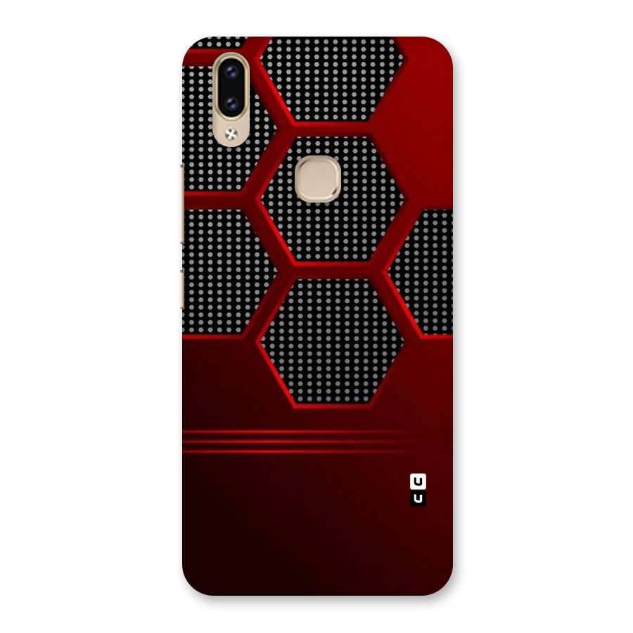 Red Black Hexagons Back Case for Vivo V9 Youth