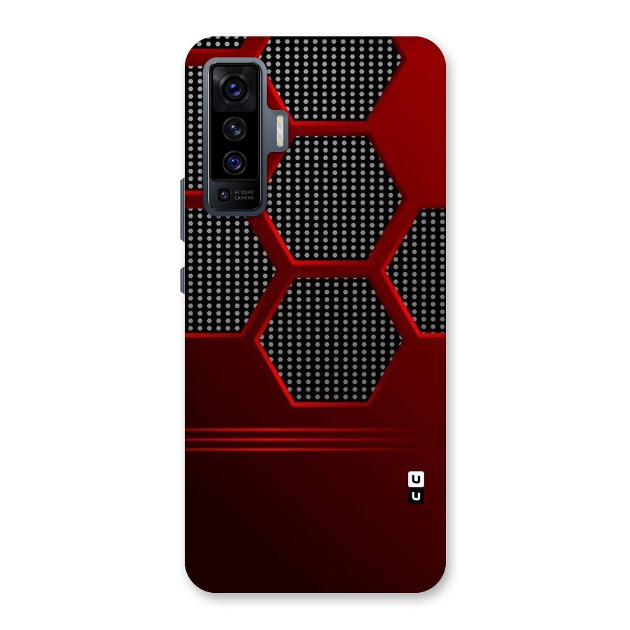 Red Black Hexagons Back Case for Vivo X50