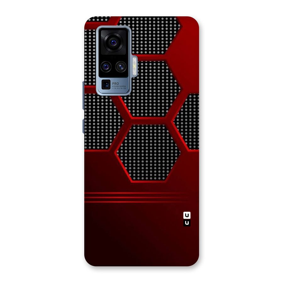 Red Black Hexagons Back Case for Vivo X50 Pro