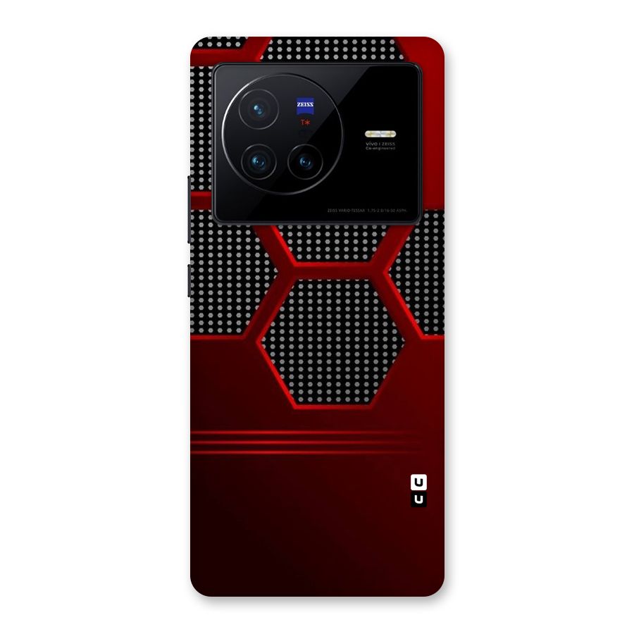 Red Black Hexagons Back Case for Vivo X80
