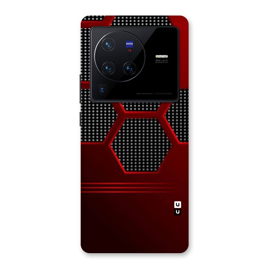 Red Black Hexagons Back Case for Vivo X80 Pro