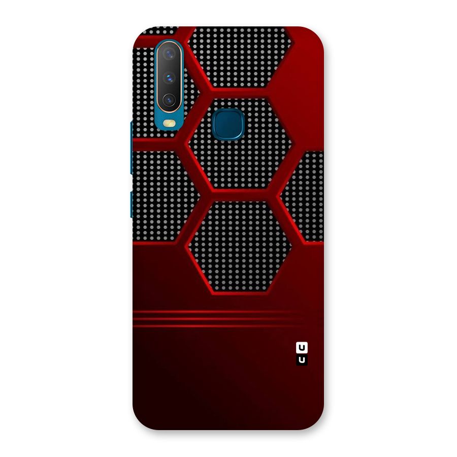Red Black Hexagons Back Case for Vivo Y17