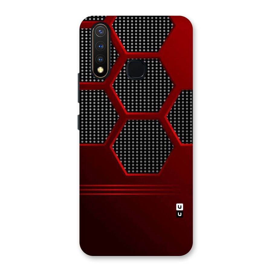 Red Black Hexagons Back Case for Vivo Y19