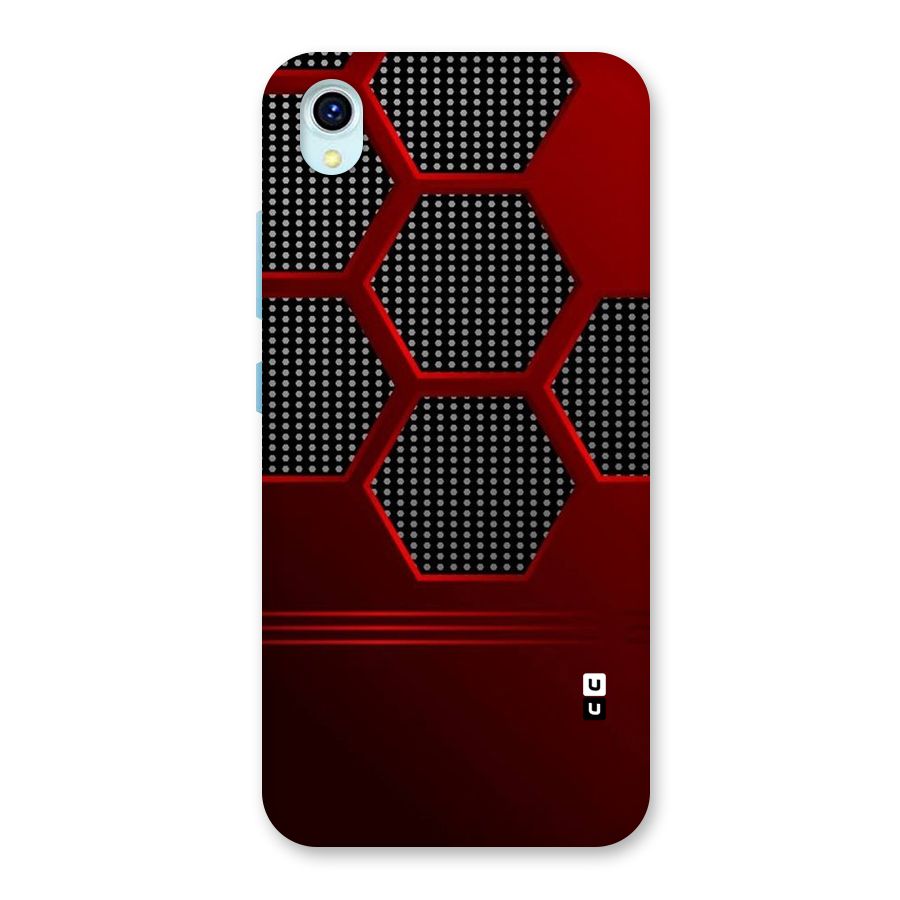 Red Black Hexagons Back Case for Vivo Y1s