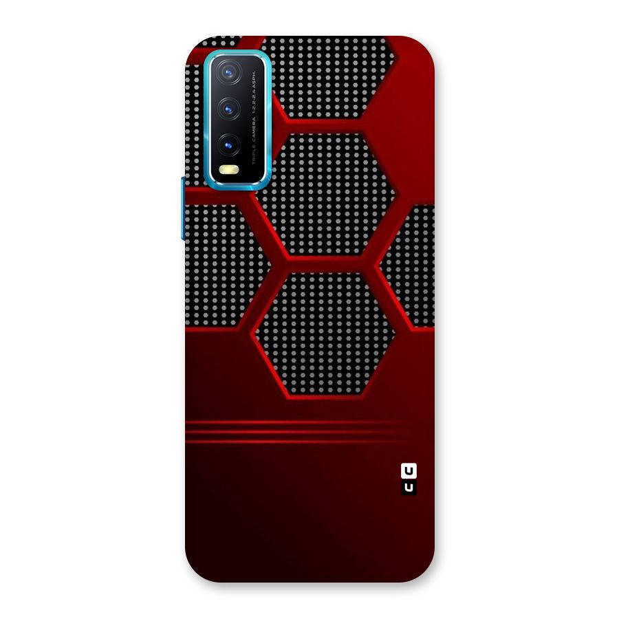 Red Black Hexagons Back Case for Vivo Y20A