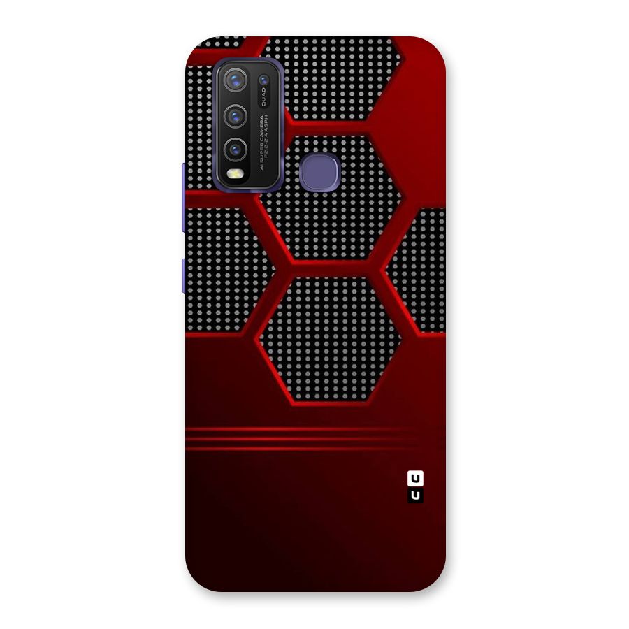 Red Black Hexagons Back Case for Vivo Y30