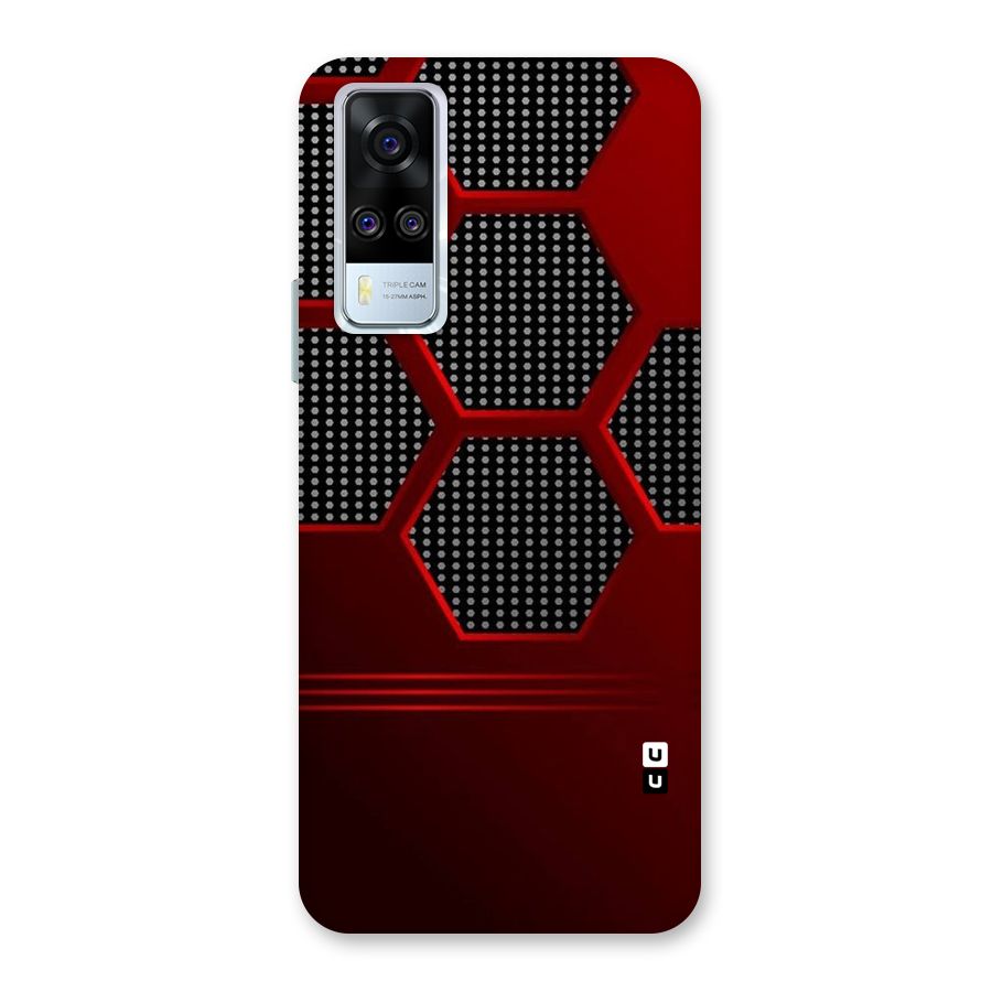 Red Black Hexagons Back Case for Vivo Y31