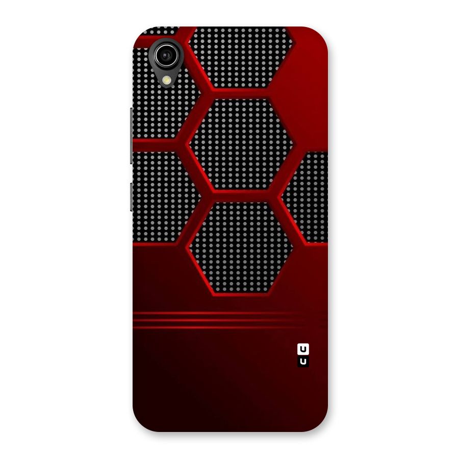 Red Black Hexagons Back Case for Vivo Y90