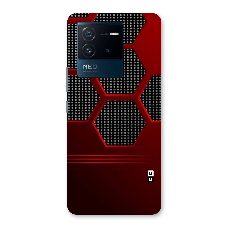 Red Black Hexagons Back Case for Vivo iQOO Neo 6 5G