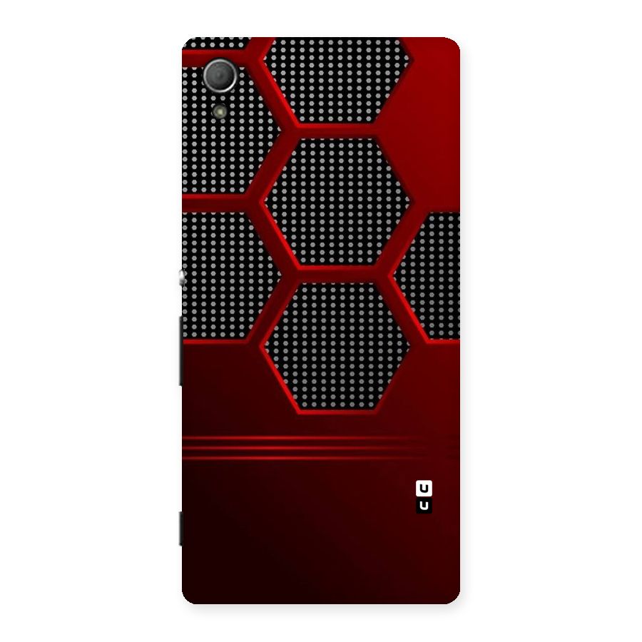 Red Black Hexagons Back Case for Xperia Z3 Plus