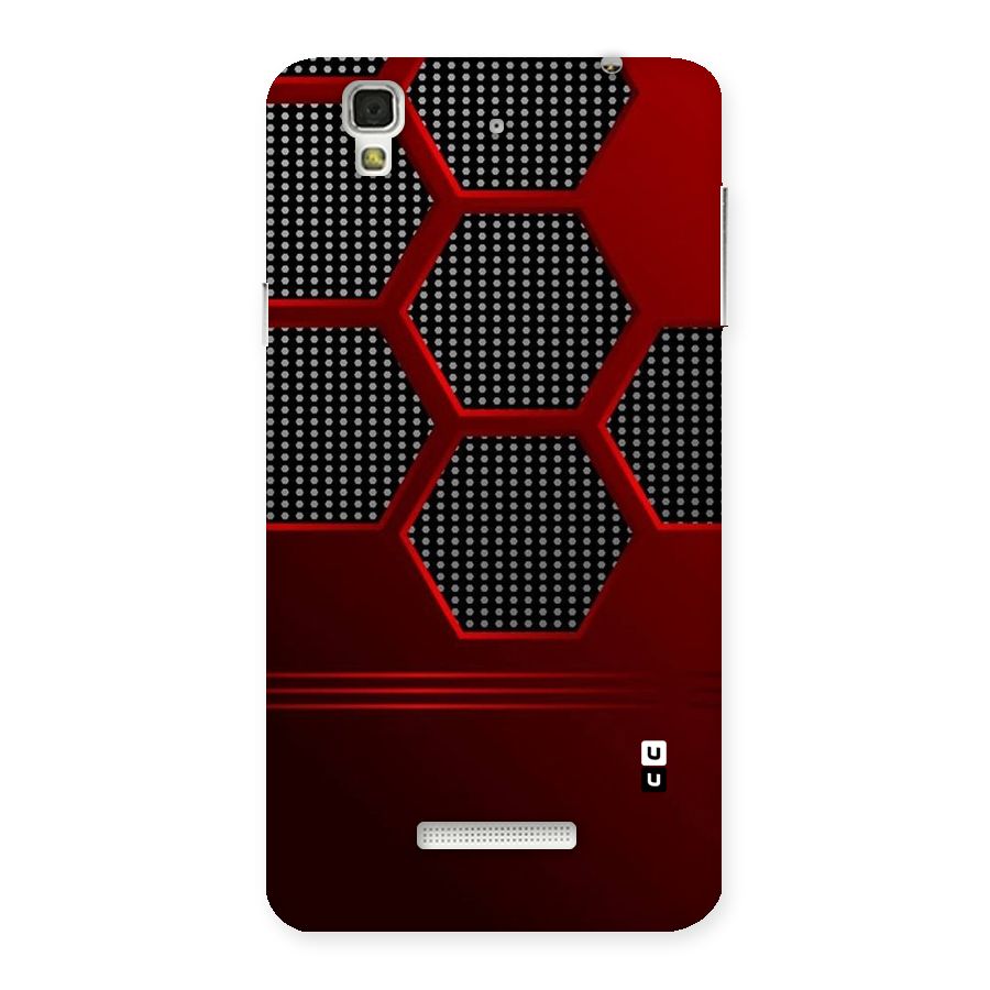 Red Black Hexagons Back Case for YU Yureka Plus