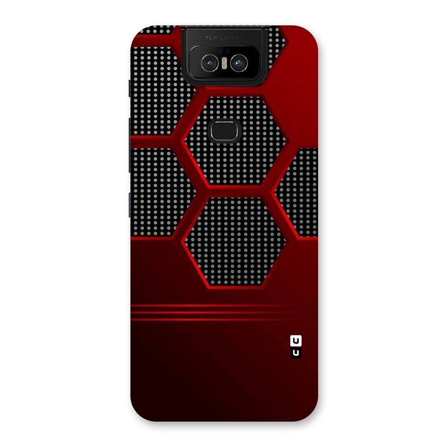 Red Black Hexagons Back Case for Zenfone 6z
