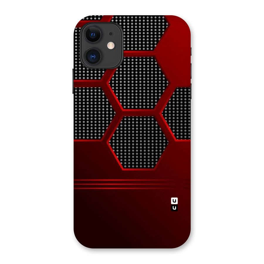 Red Black Hexagons Back Case for iPhone 11