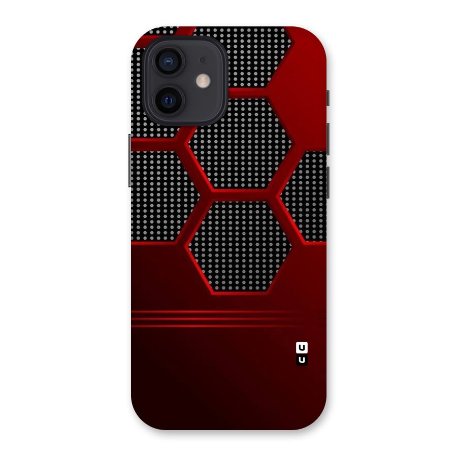 Red Black Hexagons Back Case for iPhone 12