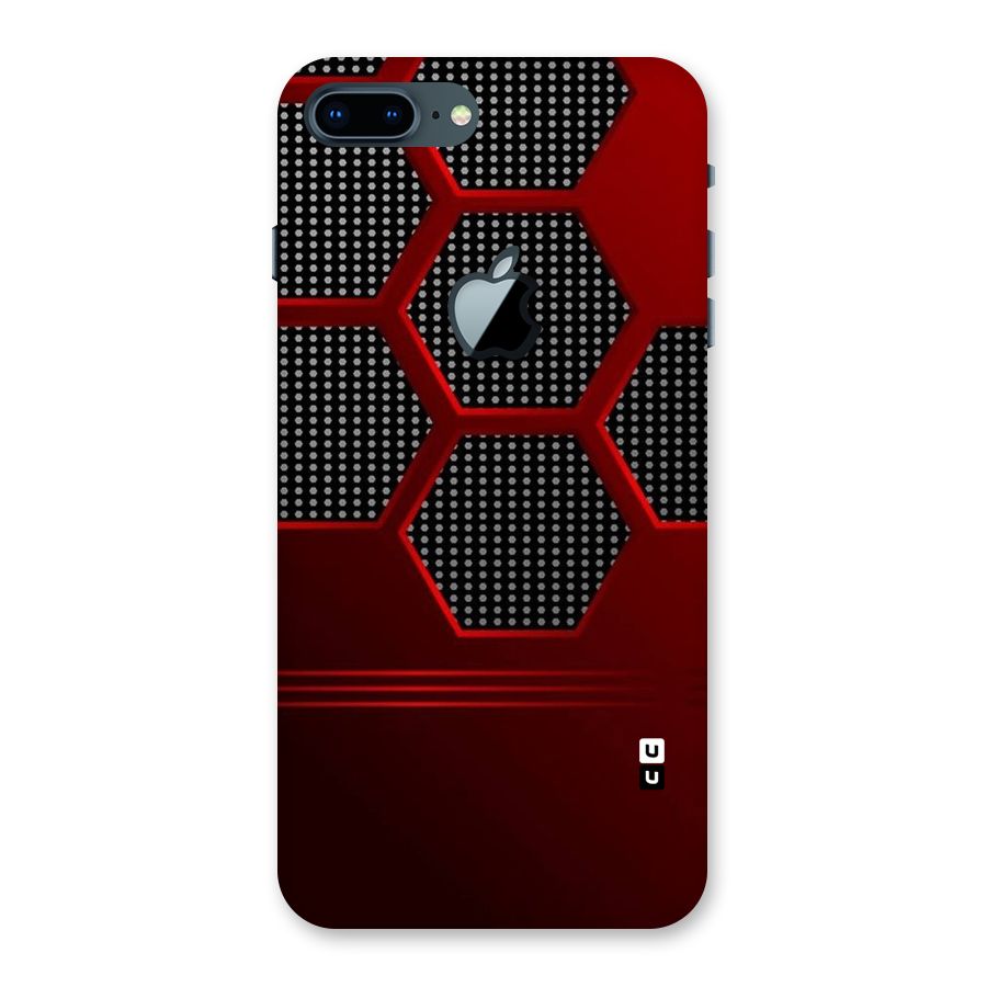 Red Black Hexagons Back Case for iPhone 7 Plus Apple Cut