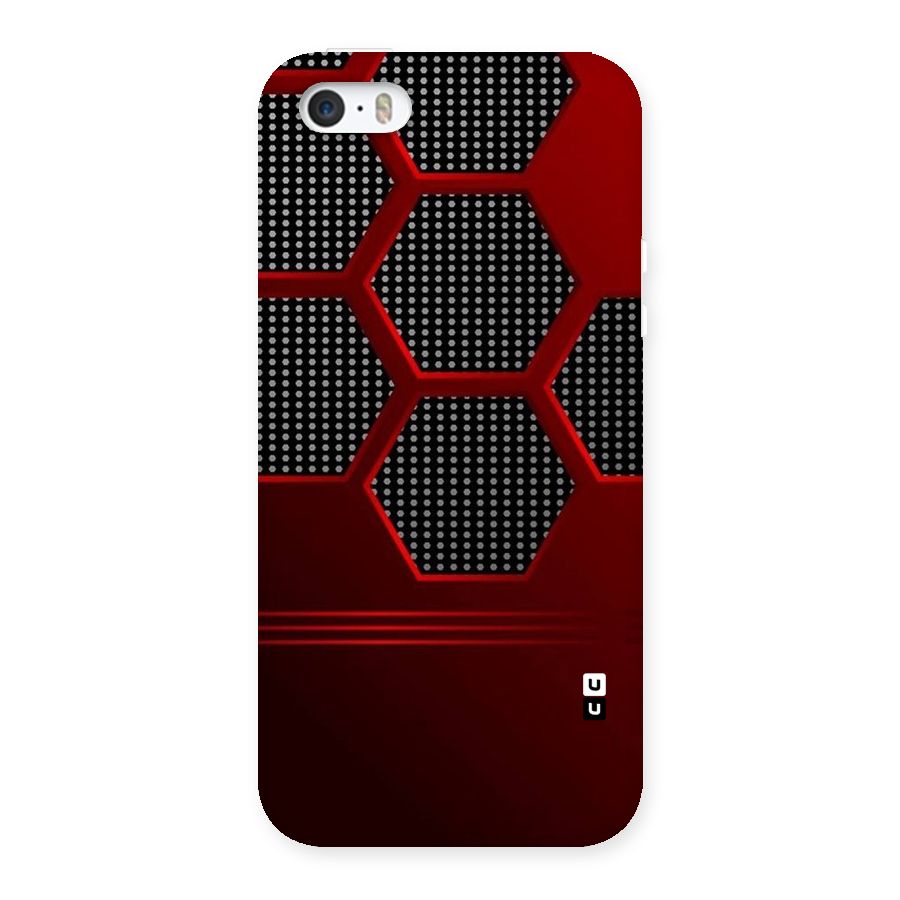 Red Black Hexagons Back Case for iPhone SE