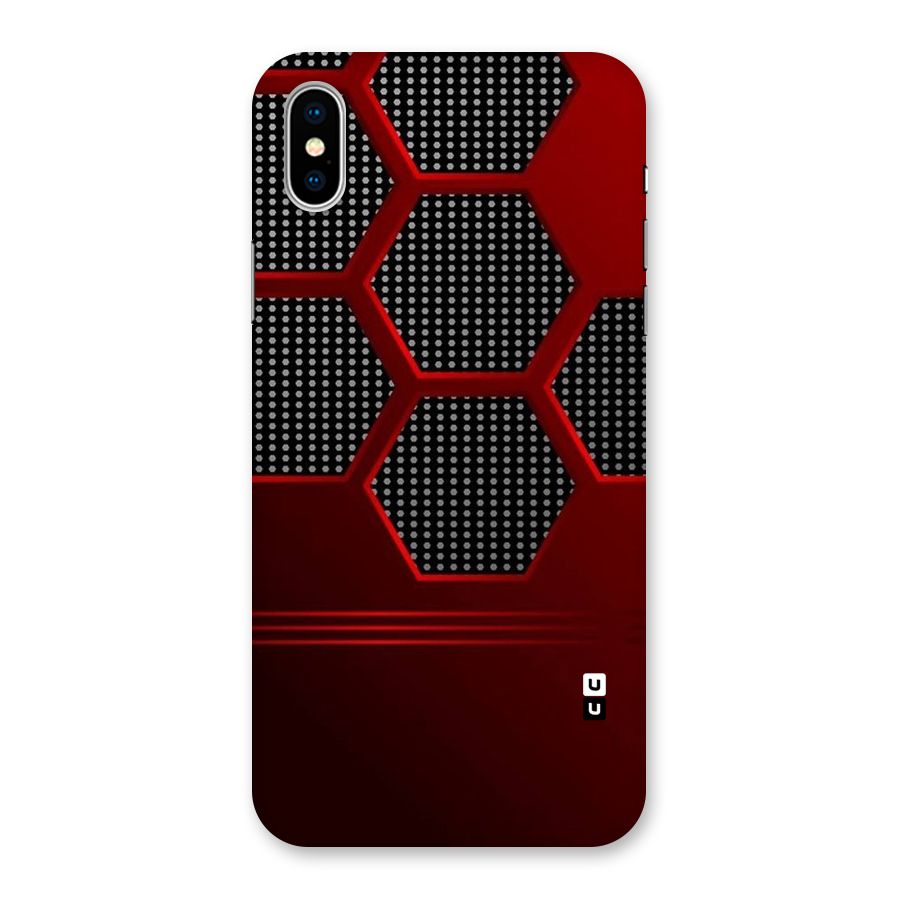 Red Black Hexagons Back Case for iPhone XS