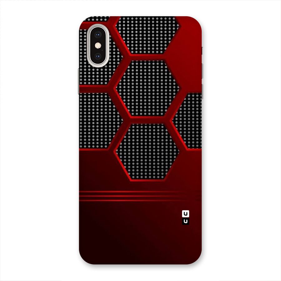 Red Black Hexagons Back Case for iPhone XS Max