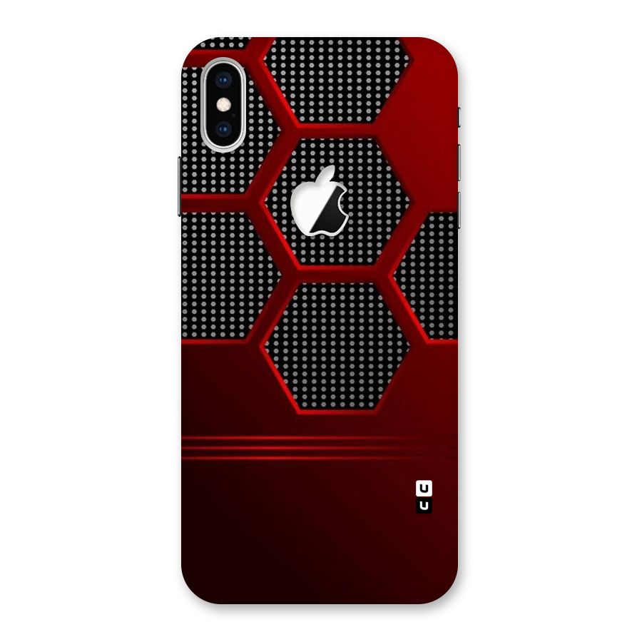Red Black Hexagons Back Case for iPhone XS Max Apple Cut
