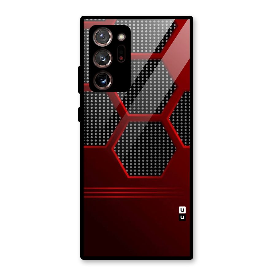 Red Black Hexagons Glass Back Case for Galaxy Note 20 Ultra