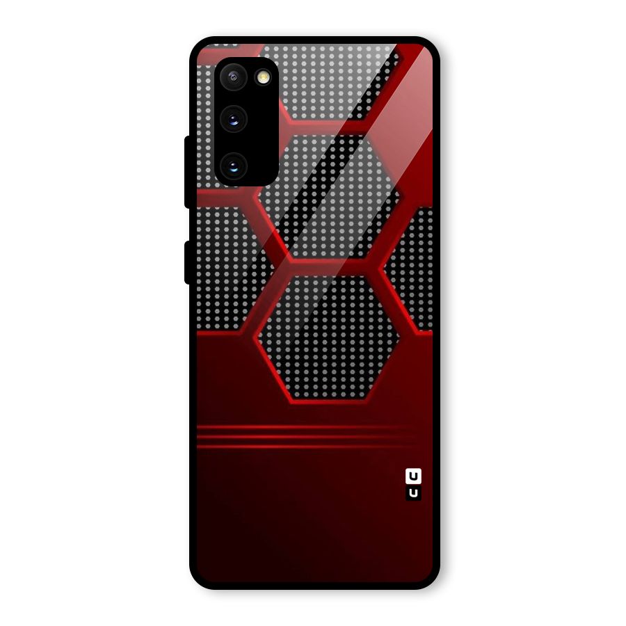 Red Black Hexagons Glass Back Case for Galaxy S20 FE 5G