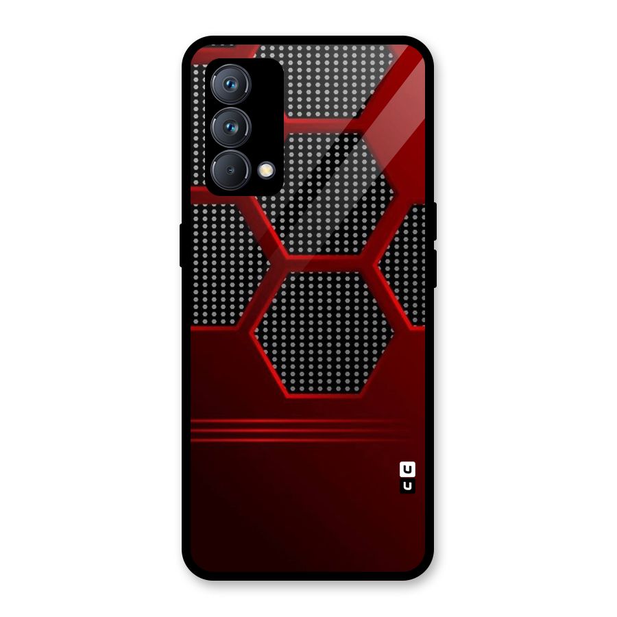 Red Black Hexagons Glass Back Case for Realme GT Master Edition