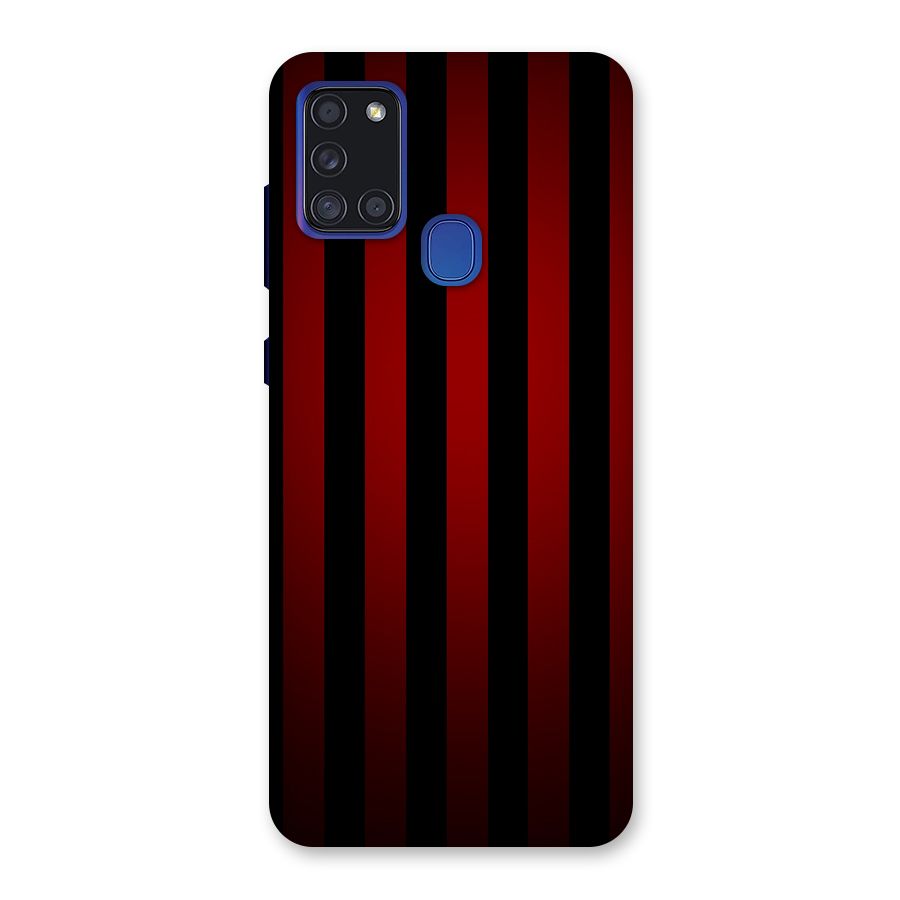 Red Black Stripes Back Case for Galaxy A21s
