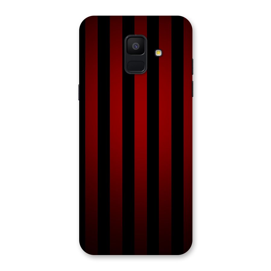 Red Black Stripes Back Case for Galaxy A6 (2018)