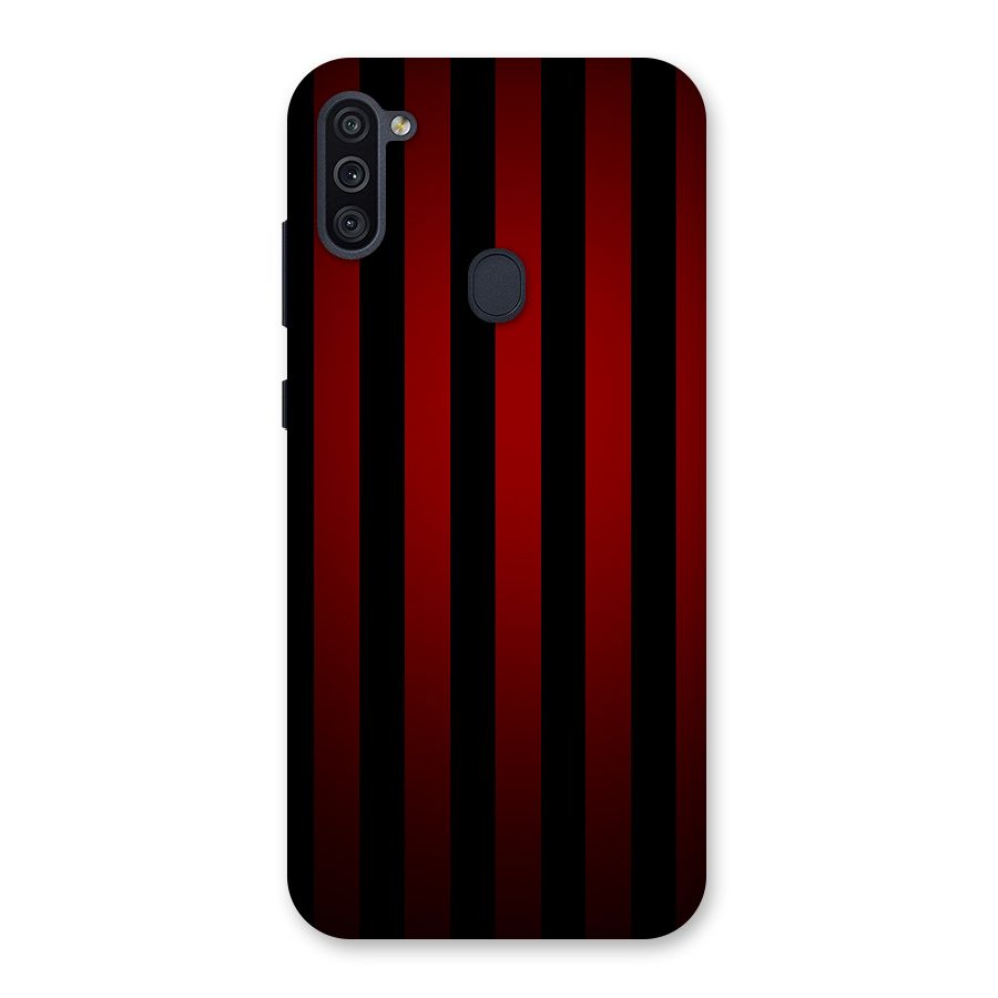 Red Black Stripes Back Case for Galaxy M11