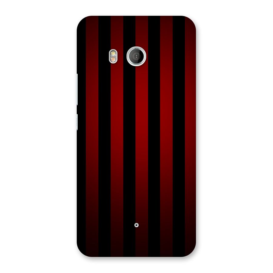 Red Black Stripes Back Case for HTC U11