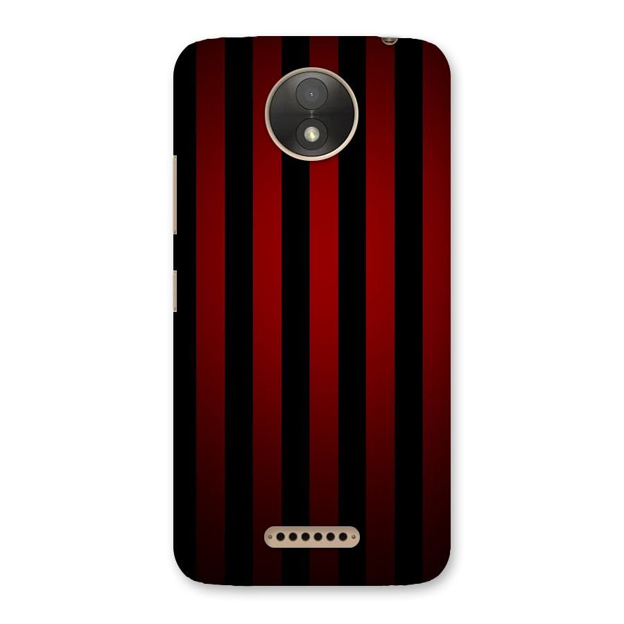 Red Black Stripes Back Case for Moto C Plus