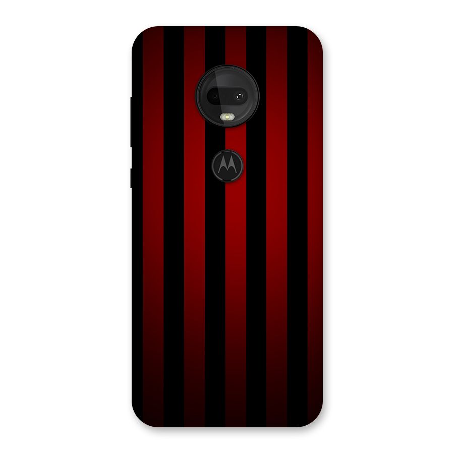 Red Black Stripes Back Case for Moto G7
