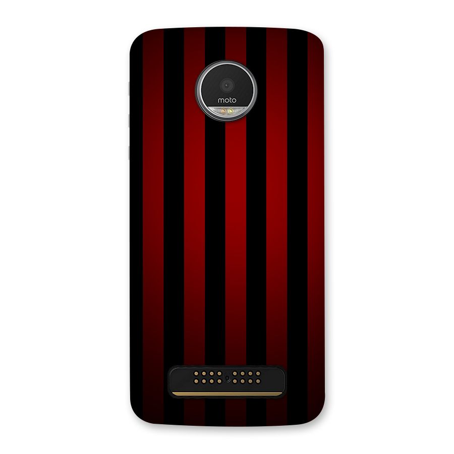 Red Black Stripes Back Case for Moto Z Play