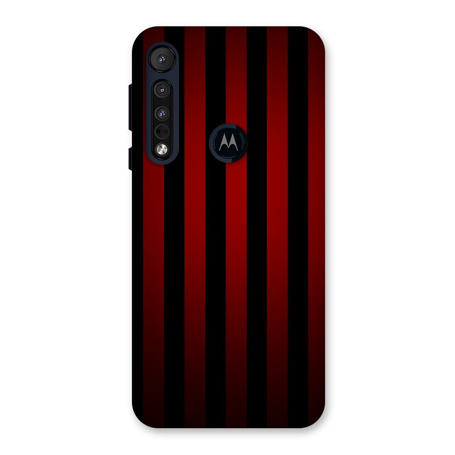 Red Black Stripes Back Case for Motorola One Macro