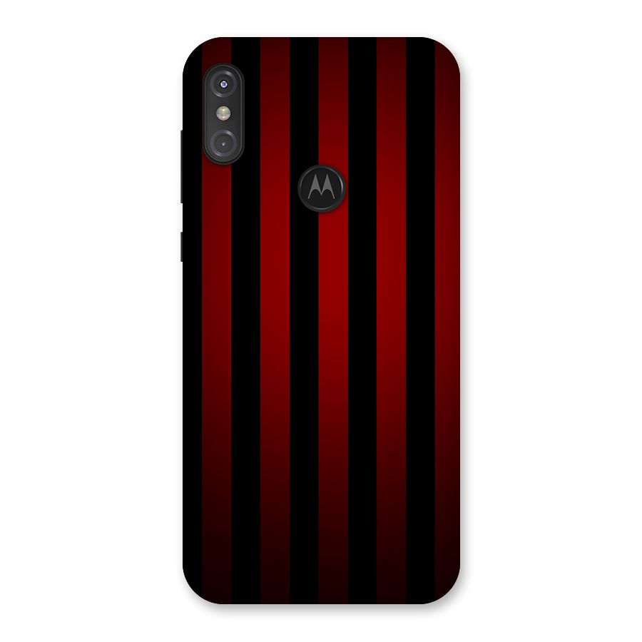 Red Black Stripes Back Case for Motorola One Power