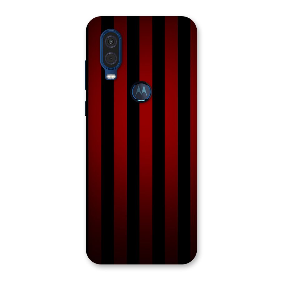 Red Black Stripes Back Case for Motorola One Vision