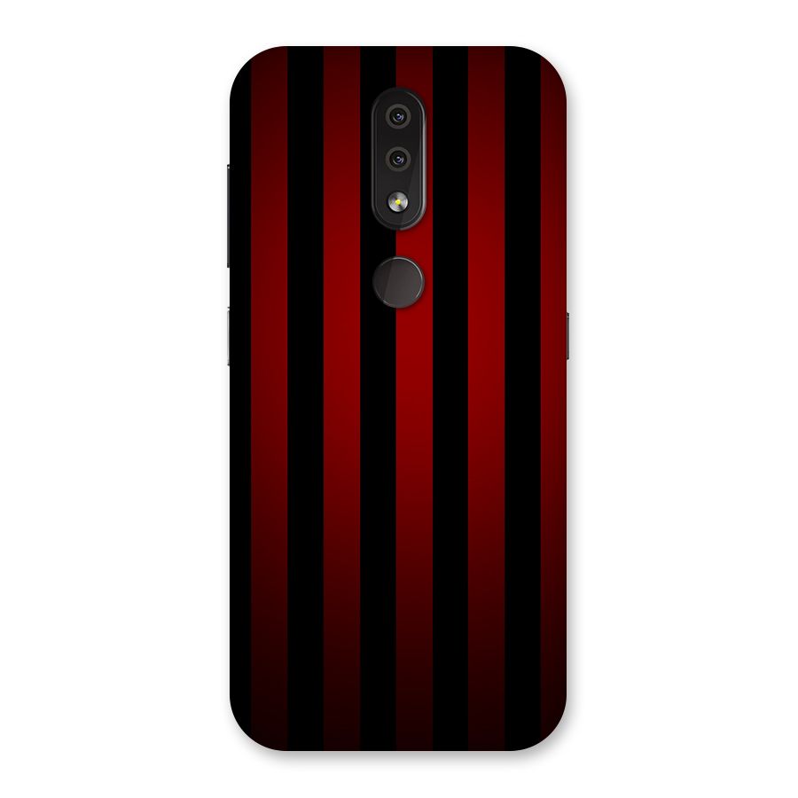 Red Black Stripes Back Case for Nokia 4.2