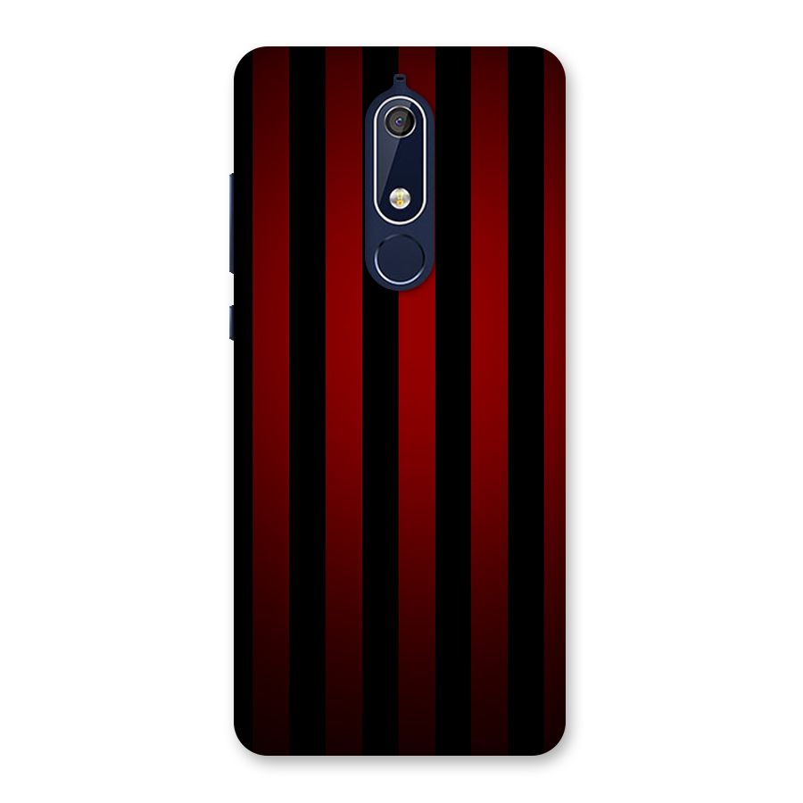 Red Black Stripes Back Case for Nokia 5.1