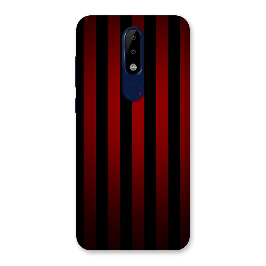Red Black Stripes Back Case for Nokia 5.1 Plus