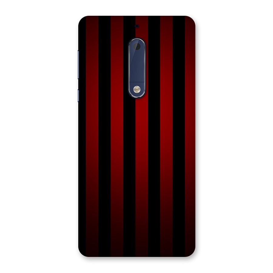 Red Black Stripes Back Case for Nokia 5