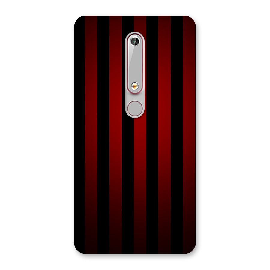 Red Black Stripes Back Case for Nokia 6.1