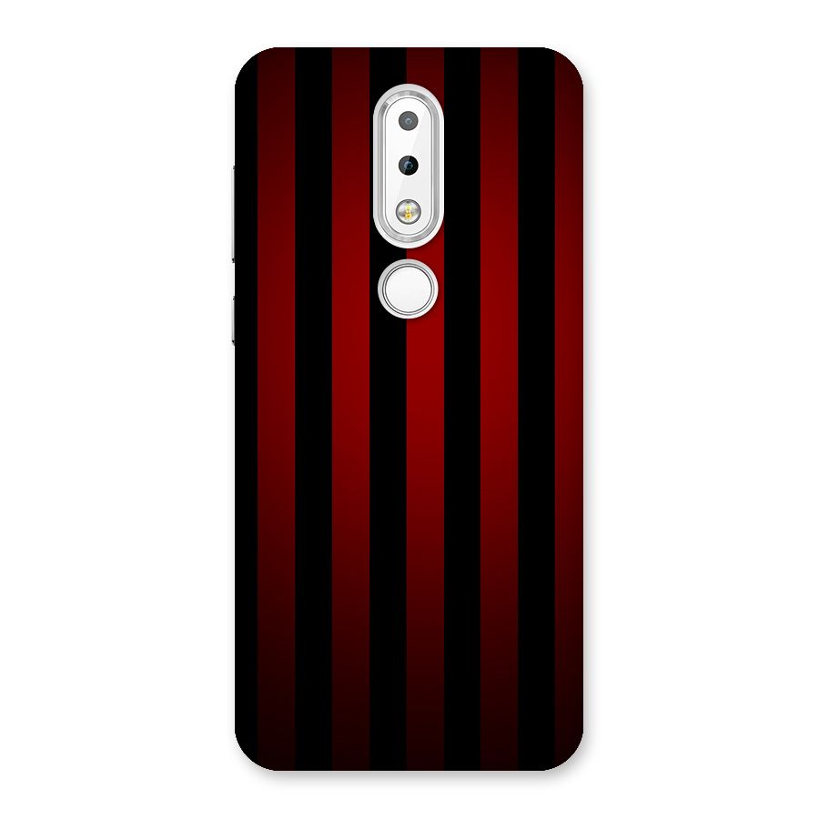 Red Black Stripes Back Case for Nokia 6.1 Plus