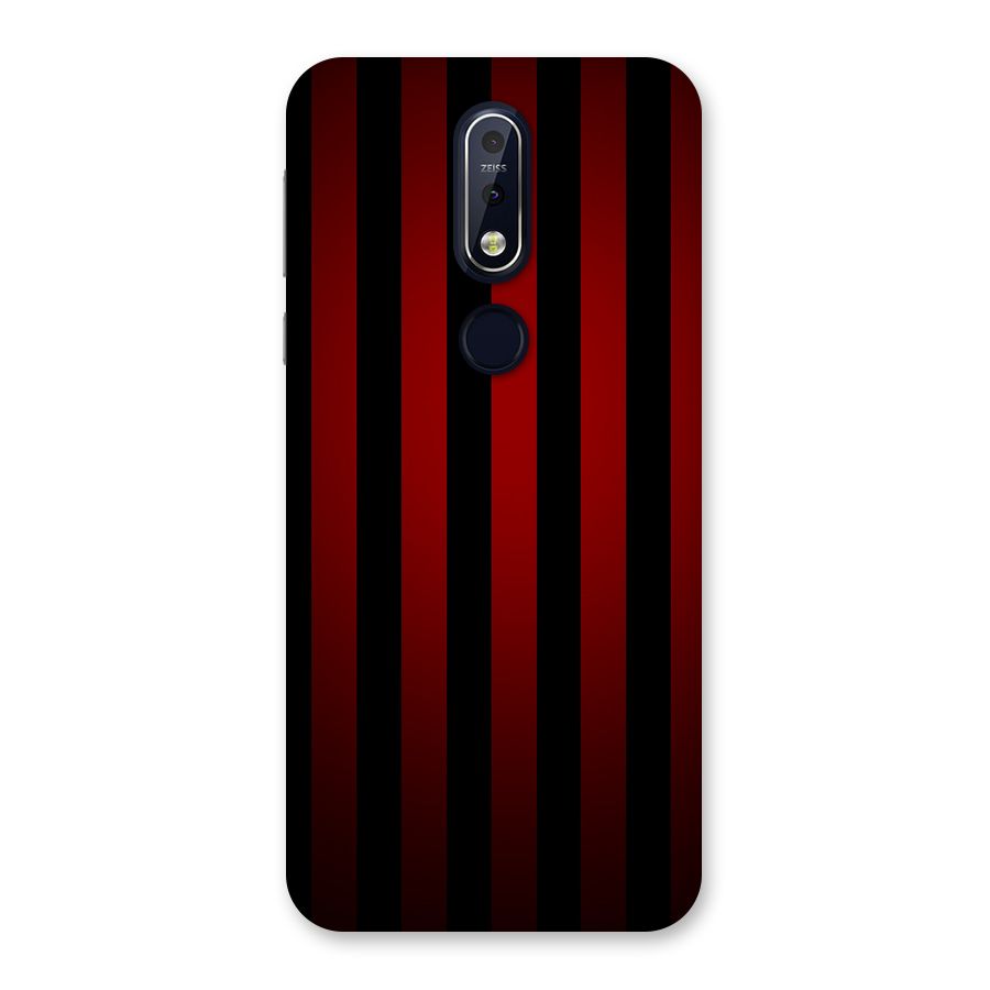 Red Black Stripes Back Case for Nokia 7.1
