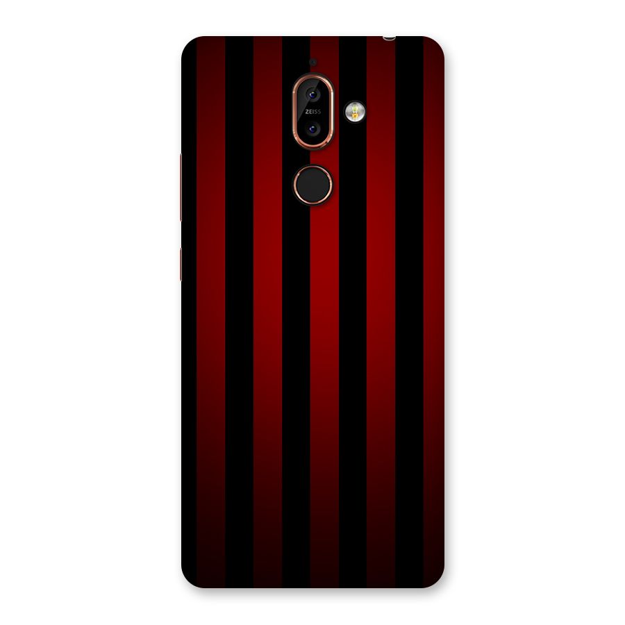 Red Black Stripes Back Case for Nokia 7 Plus