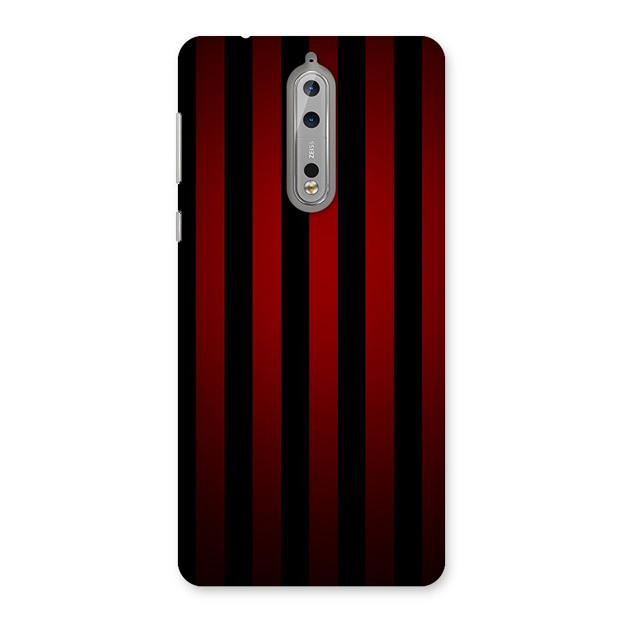 Red Black Stripes Back Case for Nokia 8
