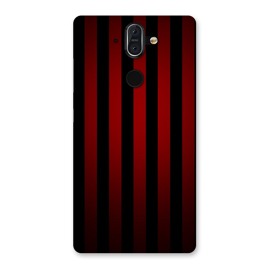 Red Black Stripes Back Case for Nokia 8 Sirocco